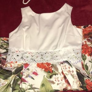 Cb Established 1962 cream and floral Sleeveless dress. Dress barn.